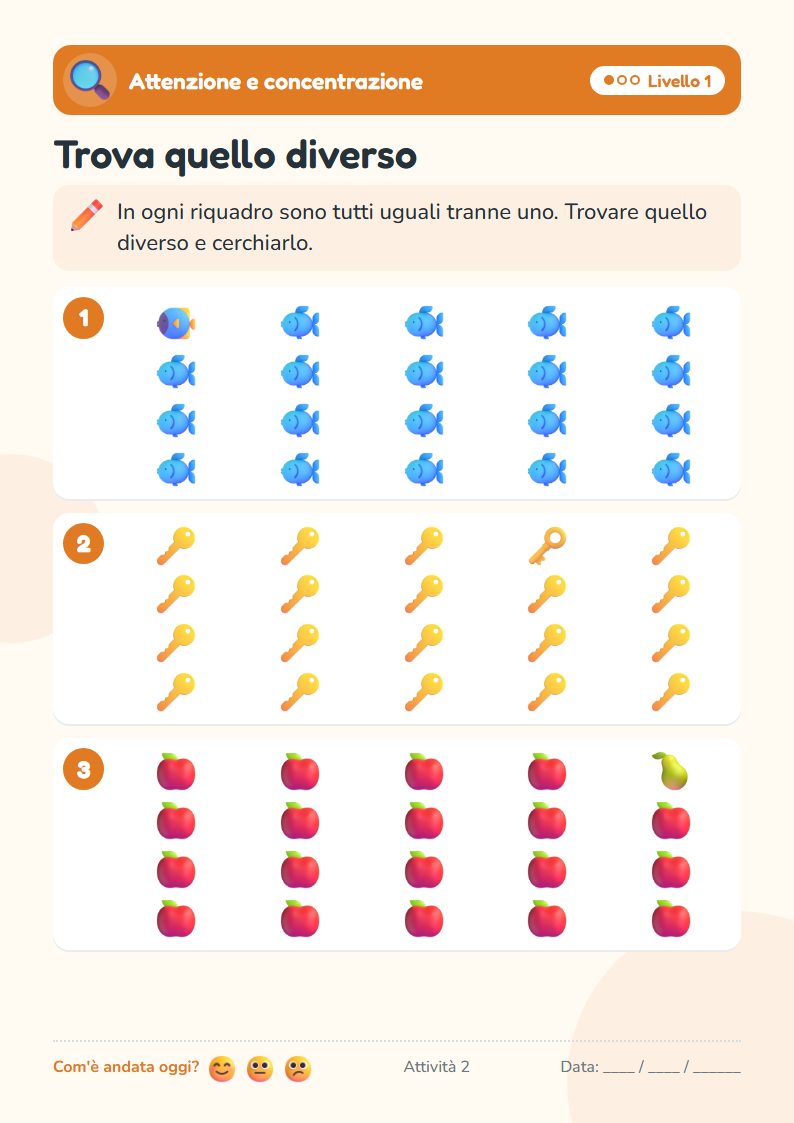 Esempio di attività: Trova quello diverso