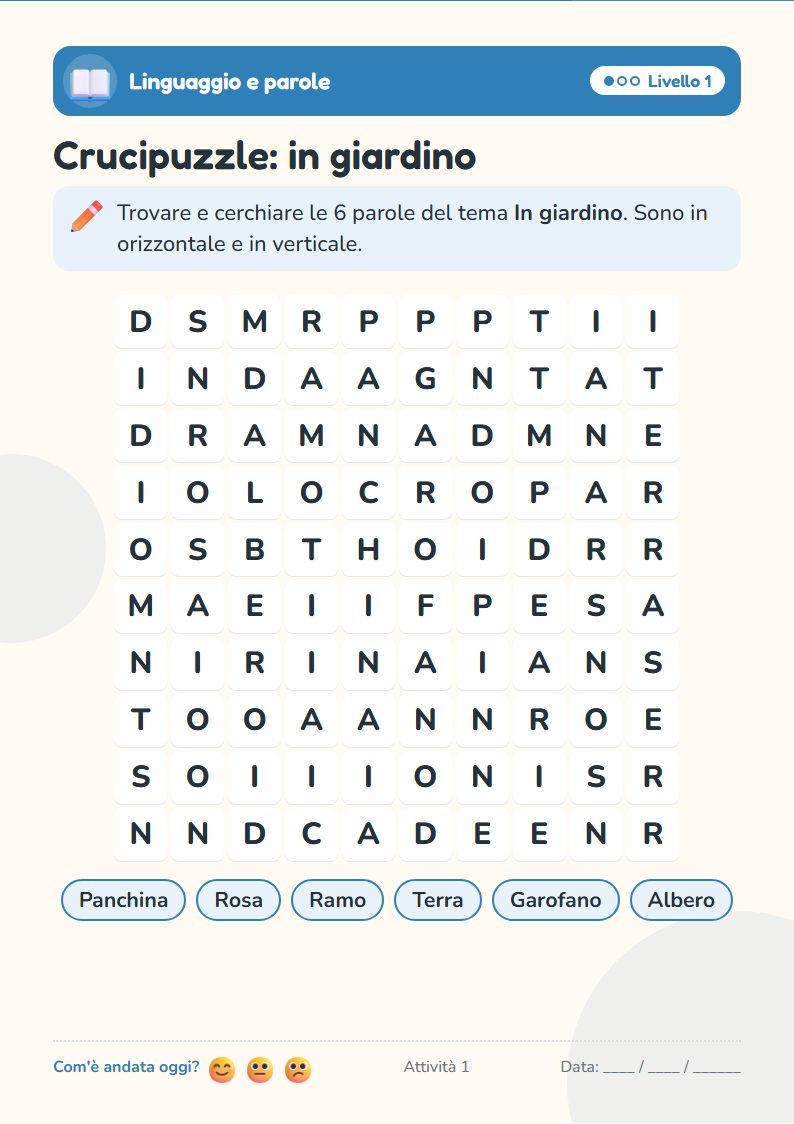 Esempio di attività: Crucipuzzle