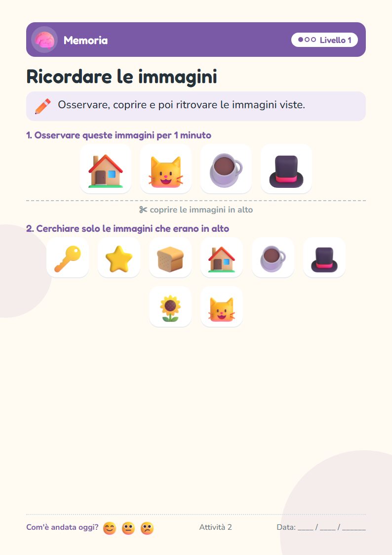 Esempio di attività: Ricordare le immagini