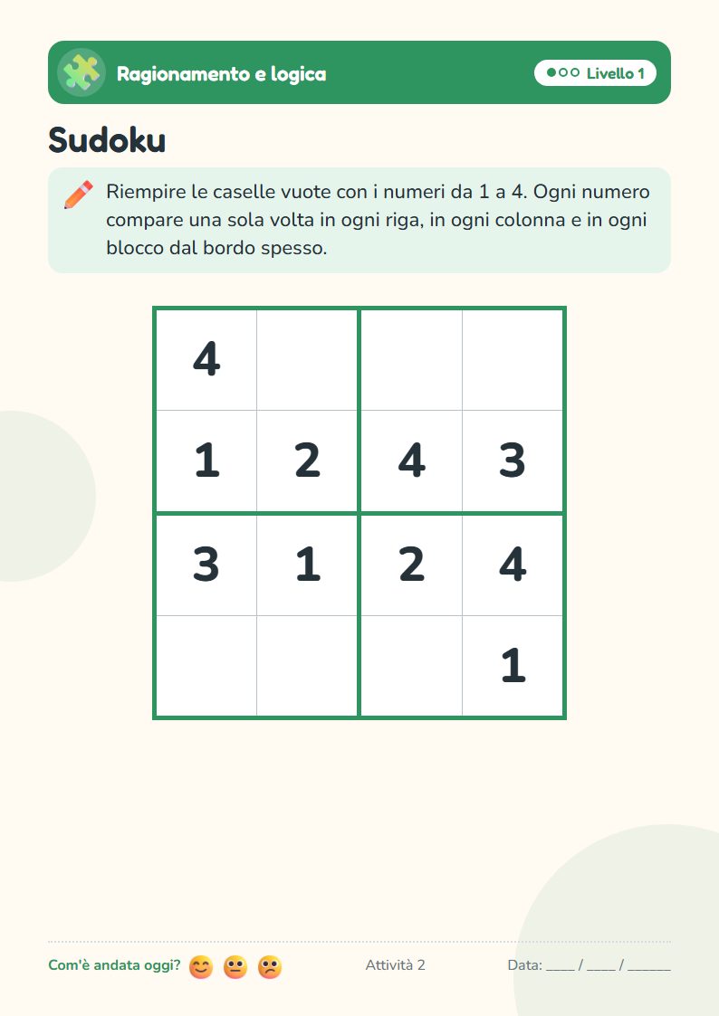 Esempio di attività: Sudoku